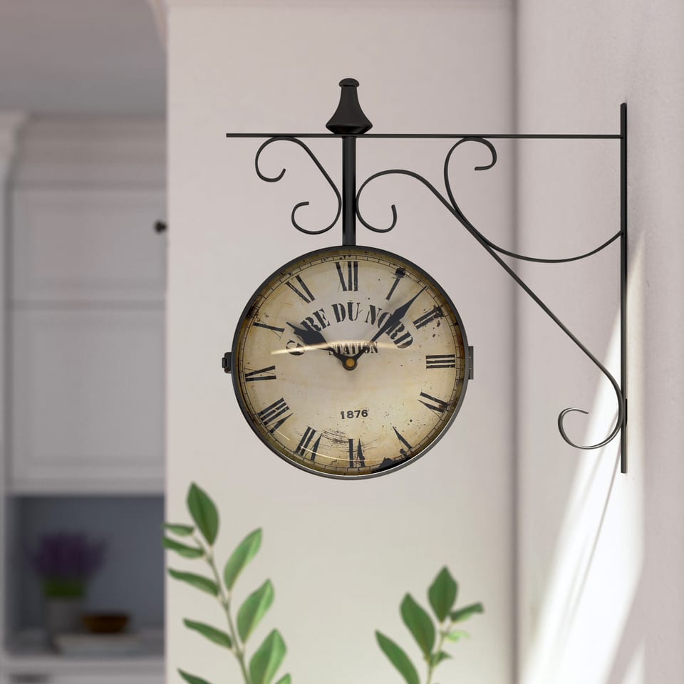 3D rendering of a wall clock in a sunny room
