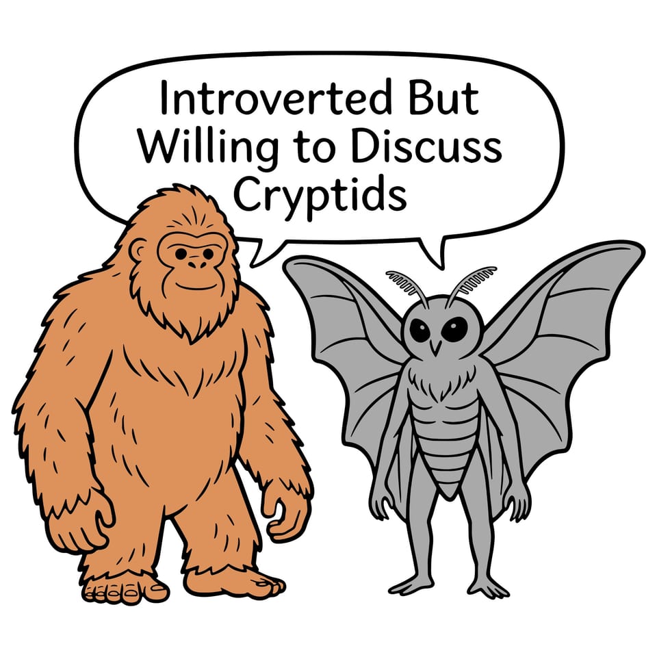 Introverted But Willing to Discuss Cryptids — original cut file design by Lauren Farrow