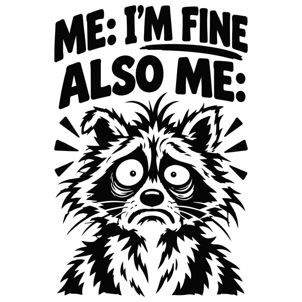 Me: I’m Fine, Also Me — original cut file design by Lauren Farrow